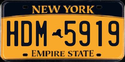 NY license plate HDM5919