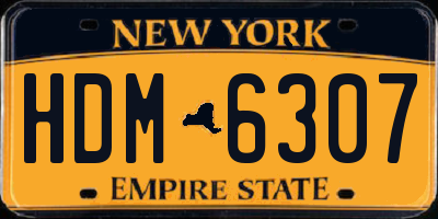 NY license plate HDM6307