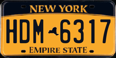 NY license plate HDM6317