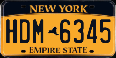 NY license plate HDM6345