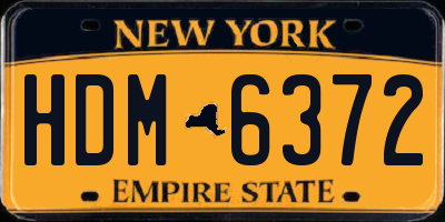 NY license plate HDM6372