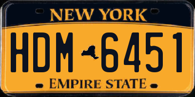 NY license plate HDM6451