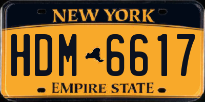NY license plate HDM6617