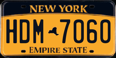 NY license plate HDM7060