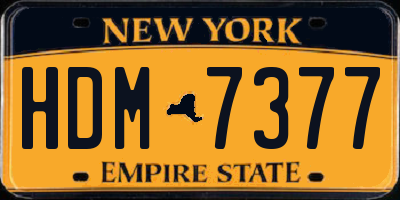 NY license plate HDM7377
