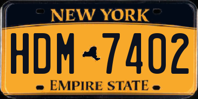 NY license plate HDM7402