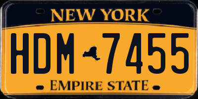 NY license plate HDM7455