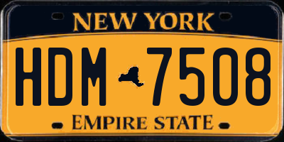 NY license plate HDM7508