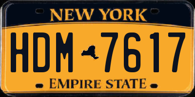 NY license plate HDM7617