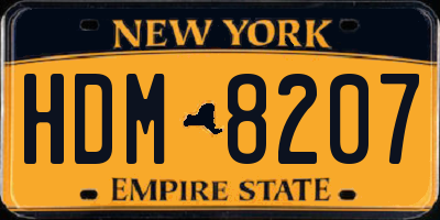 NY license plate HDM8207