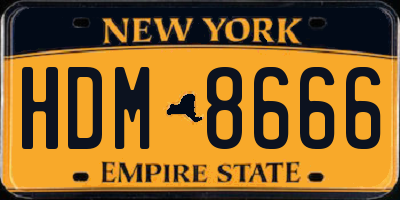 NY license plate HDM8666