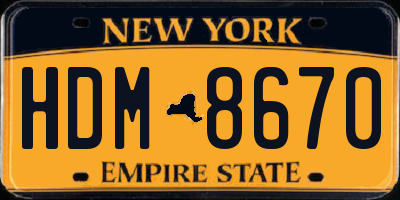NY license plate HDM8670