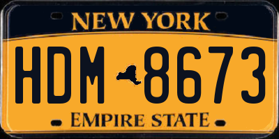 NY license plate HDM8673