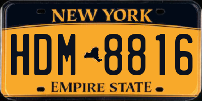 NY license plate HDM8816