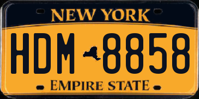 NY license plate HDM8858
