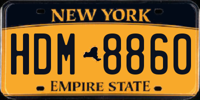 NY license plate HDM8860