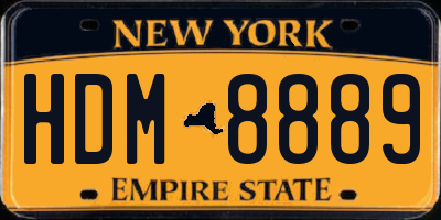 NY license plate HDM8889