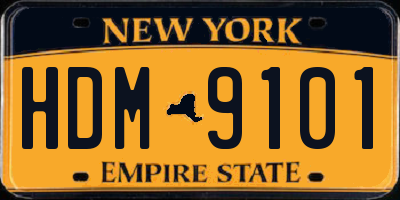NY license plate HDM9101