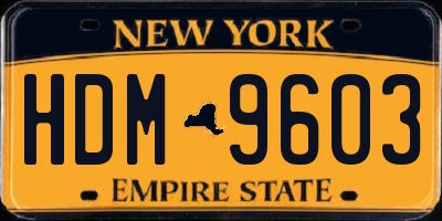 NY license plate HDM9603