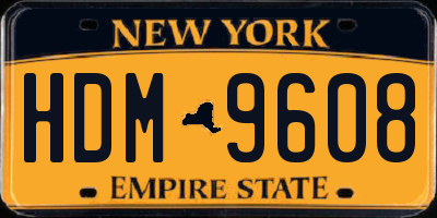 NY license plate HDM9608