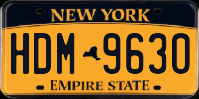 NY license plate HDM9630