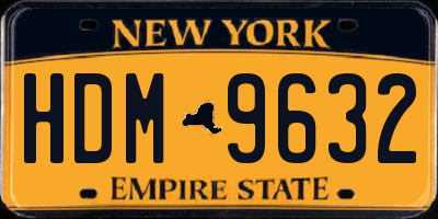 NY license plate HDM9632