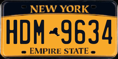 NY license plate HDM9634