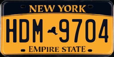 NY license plate HDM9704