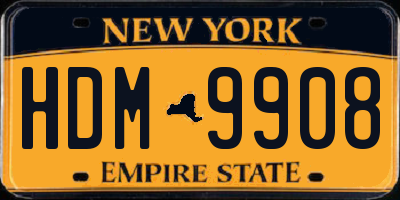 NY license plate HDM9908