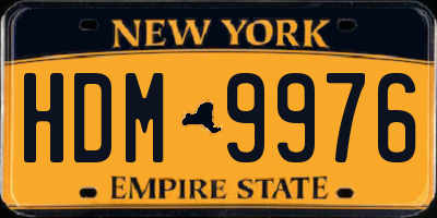 NY license plate HDM9976