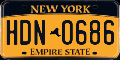 NY license plate HDN0686