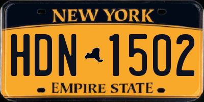 NY license plate HDN1502