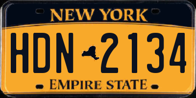 NY license plate HDN2134