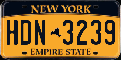 NY license plate HDN3239