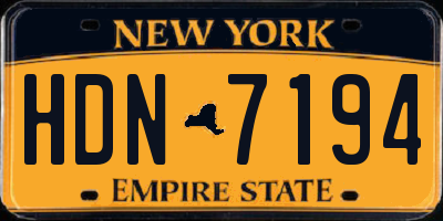 NY license plate HDN7194