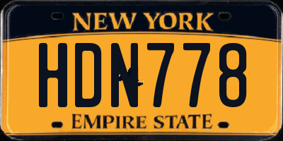 NY license plate HDN778