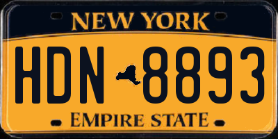 NY license plate HDN8893