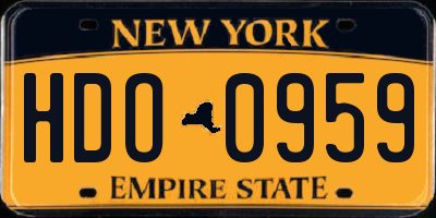 NY license plate HDO0959