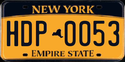 NY license plate HDP0053