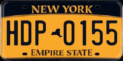 NY license plate HDP0155