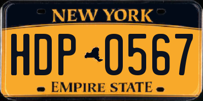 NY license plate HDP0567