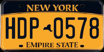 NY license plate HDP0578
