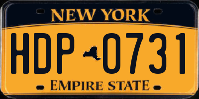 NY license plate HDP0731