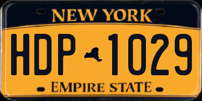 NY license plate HDP1029
