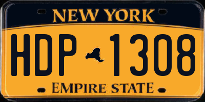 NY license plate HDP1308