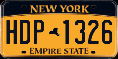 NY license plate HDP1326