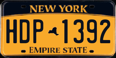 NY license plate HDP1392
