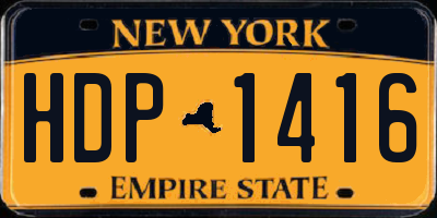 NY license plate HDP1416