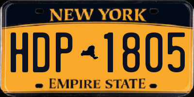 NY license plate HDP1805