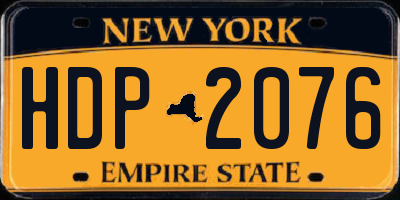 NY license plate HDP2076